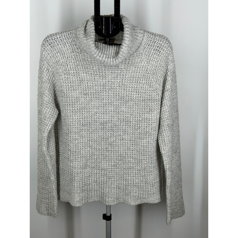 Thread & Supply Grey Turtleneck Waffle Knit Sweater Large Raglan